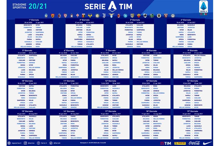 Calendario Serie A Tim 2020 2021 News Lega Serie A